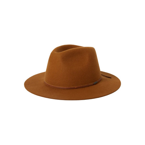 Brixton Wesley Fedora Hat in Rustic Caramel