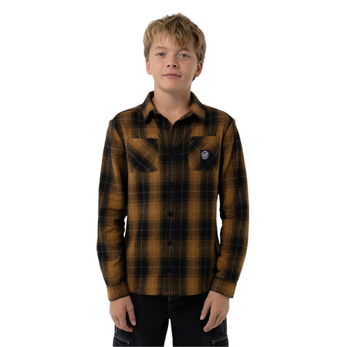 Santa Cruz MFG Axle Plaid Flannel Shirt Boys in Ginger