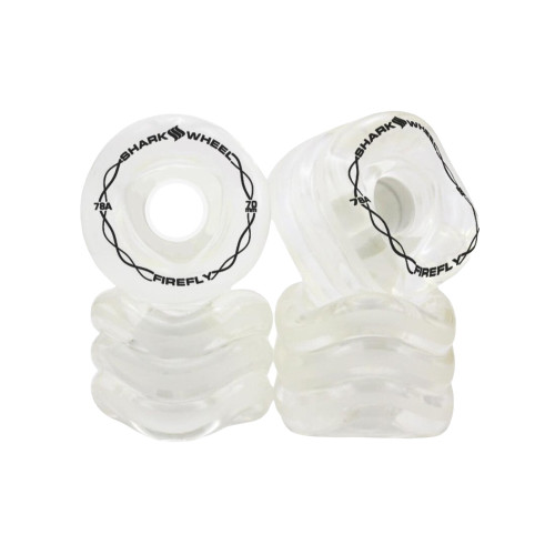 Shark Teeth Firefly 70MM x 78A Clear Multi Lights Skate Wheels