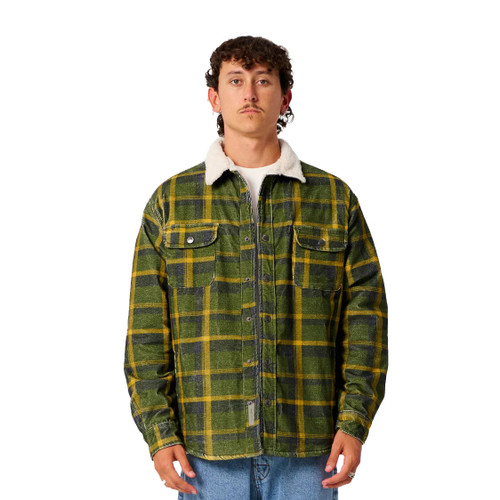 The Critical Slide Society Ranger Check Jacket Mens in Dusty Green