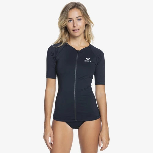 Roxy Essentials Zip Rashvest Womens in Anthracite