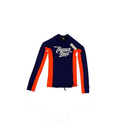 Trigger Bros Sometimes Long Sleeve Rashvest Kids in Navy Orange