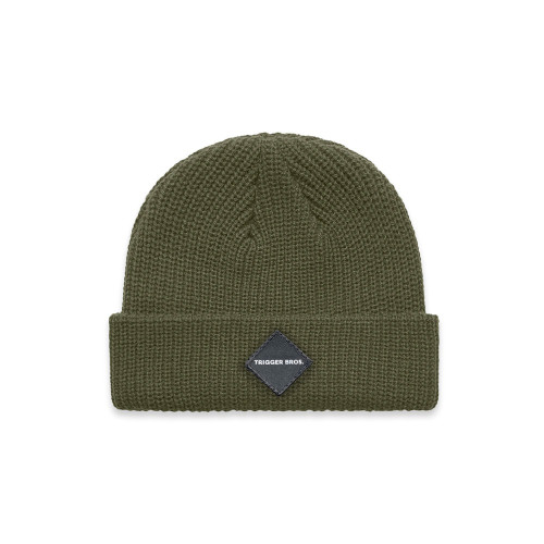 Trigger Bros Cable Beanie in Army