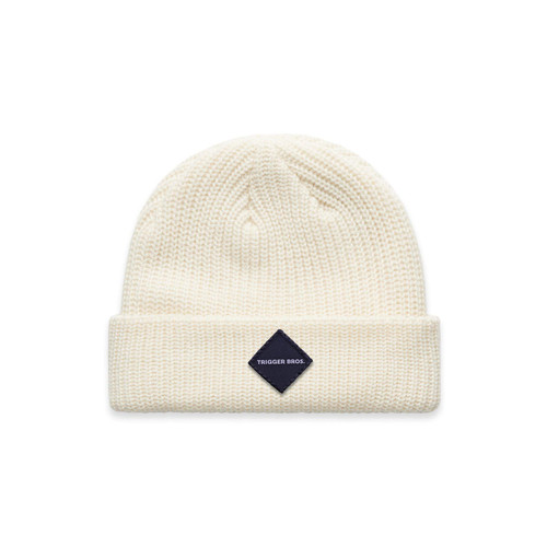 Trigger Bros Cable Beanie in Ecru
