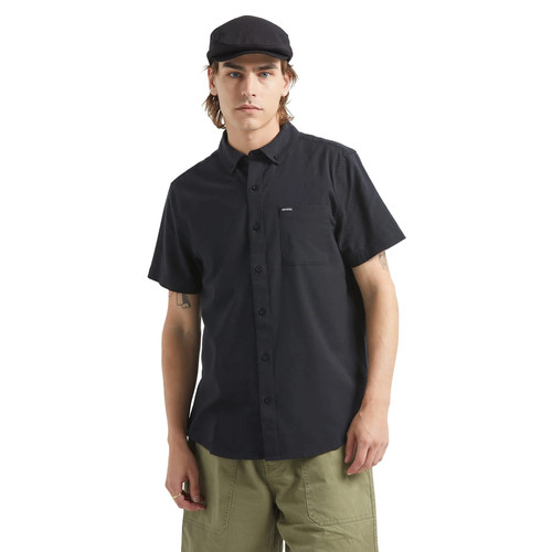 Brixton Sanford Oxford Short Sleeve Shirt Mens in Black