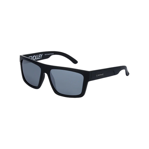 Carve Volley  Sunglasses in Matte Black Grey Injected Polarized Silver Mirror