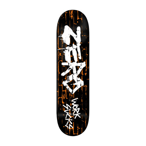 Zero Work Sucks Reissue 8.5 Black White Orange Skateboard Deck