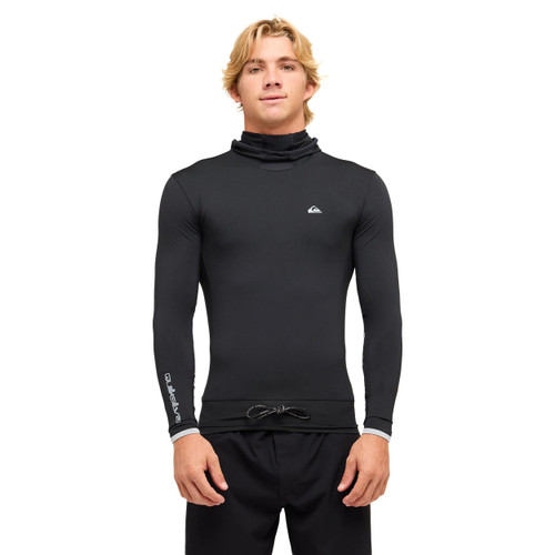 Quiksilver Highline UPF50 Hooded Long Sleeve Rashvest Mens in Black