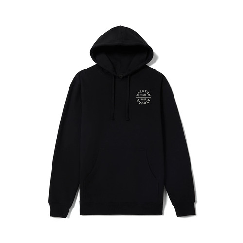 Brixton Oath V Hoodie Mens in Black Off White