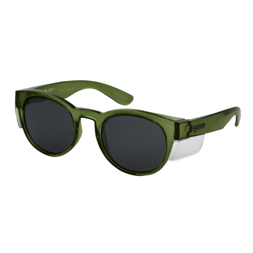 Carve Chippy Sunglasses in Safety Crystal Green Frame Grey Polarised Lens
