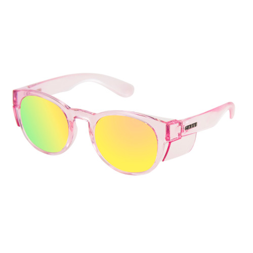 Carve Chippy Sunglasses in Safety Crystal Pink Frame Polarised Iridium Lens