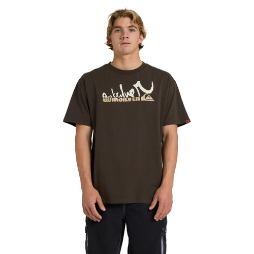Quiksilver YG Spliced Tee Mens in Black Olive