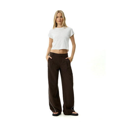 Afends Dita Low Rise Trouser Womens in Coffee