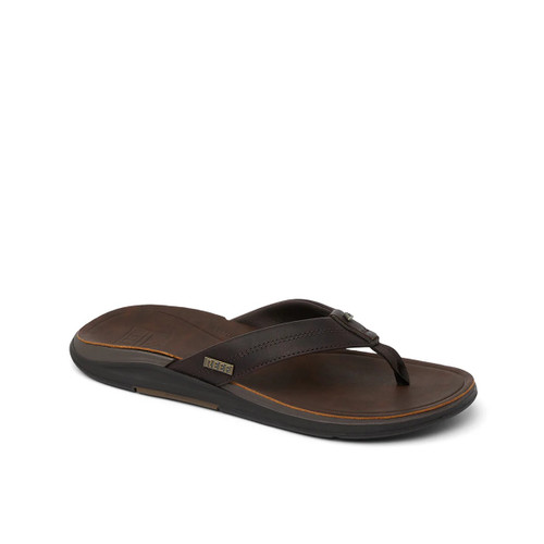 Reef Leather Offshore Thongs in Dark Brown