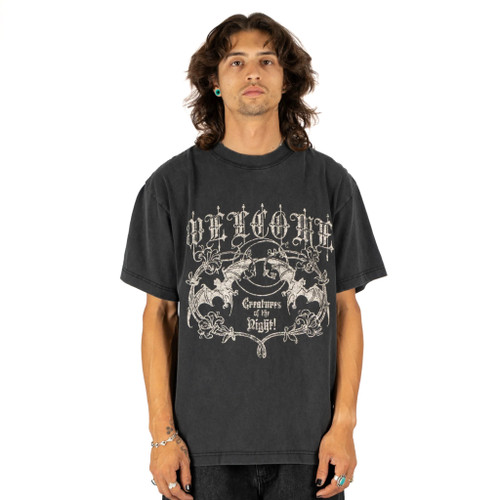 Welcome Night Creatures Tee Mens in Vintage Black