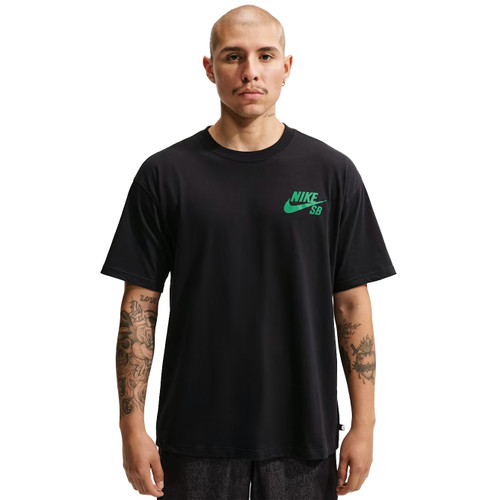 Nike SB Logo Skate Tee Mens in Black Court Green