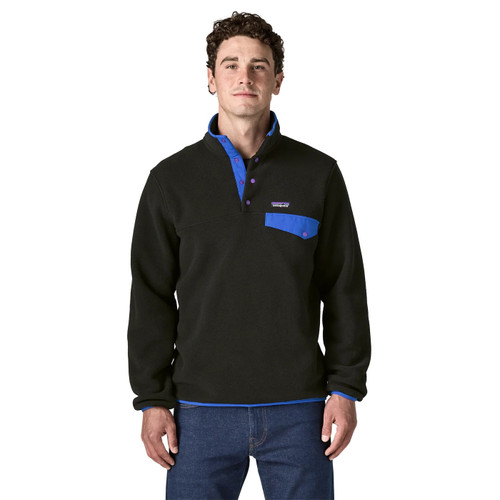 Patagonia LW Synch Snap-T Fleece Mens in Black P6 Blue