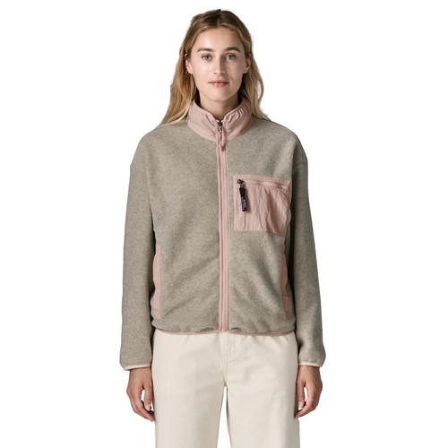 Patagonia Synch Jacket Womens in Oatmeal Heather Pink Frost