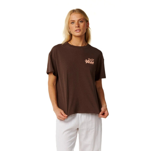 Rip Curl Paradise Motel Relaxed Tee Womens in Brown