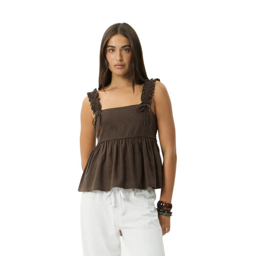 Afends Rue Top Womens in Coffee