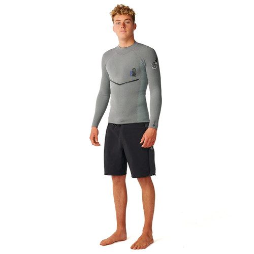 Rip Curl E-Bomb 1.5MM Long Sleeve Wetsuit Jacket Mens in Charcoal Grey