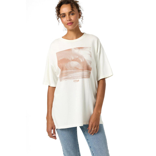 Oneill OG Wave Tone Oversized Tee Womens in Tofu