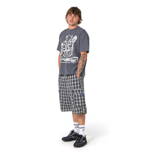 Rusty Screwdriva Elastic Cargo Short Mens in Black