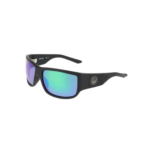 Dragon Blackout Sunglasses in Matte Black Lumalens Green Ion Polarised