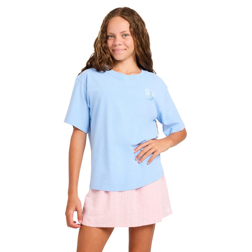 Roxy Hula Wave Rider Tee Girls in Placid Blue