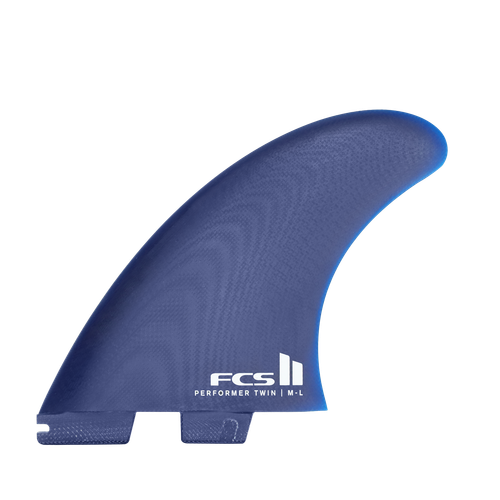 FCS II Performer Twin+1 PG S-M Fin Set in Cali Blue