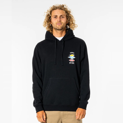 Rip Curl Search Icon Hoodie Mens in Black