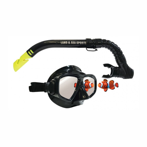 Land And Sea Clearwater Black Mirror Mask And Snorkel Set