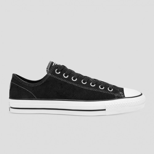 Converse CTAS Pro Low Suede Shoes in Black Black White