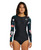 Oneill Bahia Long Sleeve Zip Through Rashvest Womens in Black Hibiscus