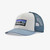 Patagonia P-6 Logo Trucker Hat in White Light Plume Grey