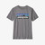 Patagonia P6 Logo Organic Certified Tee Boys in Gravel Heather White