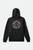 Brixton Crest Hood Mens in Black Dusty Blue Burnt Red