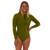 Sisstrevolution Summer Seas Cheeky Long Sleeve Springsuit Womens in Green