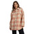 Roxy Over And Above Fleece Womens in Paradisco Plaid Cafe Creme