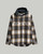 Salty Crew Check Flannel Hooded Shirt Mens in Navy