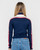 Rusty Daddy GB Zip Through Skimmer Knit Womens in Navy Blue