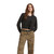 Brixton Cropped Pointelle Tie Cardigan Womens in Black