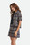 Brixton Crochet Button Down Short Sleeve Shirt Womens in Mood Indigo Off White