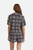 Brixton Crochet Button Down Short Sleeve Shirt Womens in Mood Indigo Off White