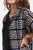 Brixton Crochet Button Down Short Sleeve Shirt Womens in Mood Indigo Off White