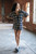 Brixton Crochet Button Down Short Sleeve Shirt Womens in Mood Indigo Off White