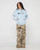 Rusty Hailstone Oversized Hoodie Womens in Retro Blue