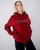 Rusty Red Raw Archival Oversized Hoodie Womens in Red