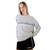 Rusty White Lines Crew Knit Womens in Grey Marle Blue