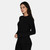 Le Bent Heavyweight Grid Fleece Base Layer Crew Womens in Black